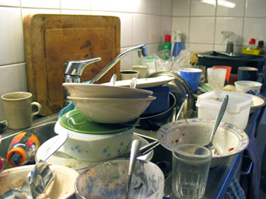 Image of dishes in a sink